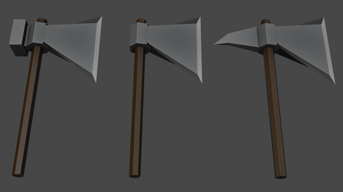 Set of 3 low poly axes preview image